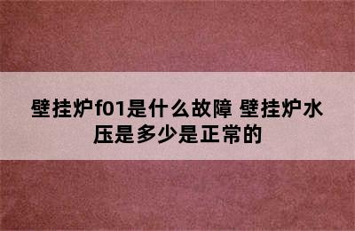 壁挂炉f01是什么故障 壁挂炉水压是多少是正常的